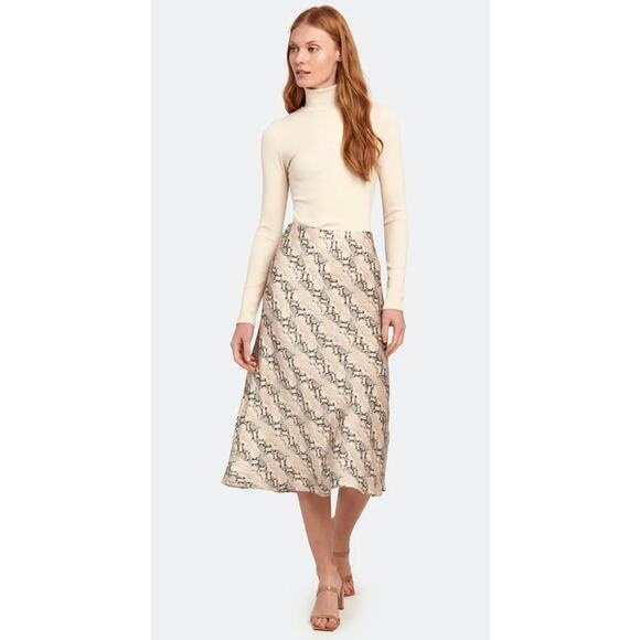 Bec and Bridge Python Midi Slip Skirt Cream Gray Womens US 10 New Snake Print - Picture 11 of 11